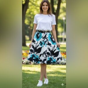 Sandro Ferrone Woman’s Black, White and Blue Skirt Size US S IT 42